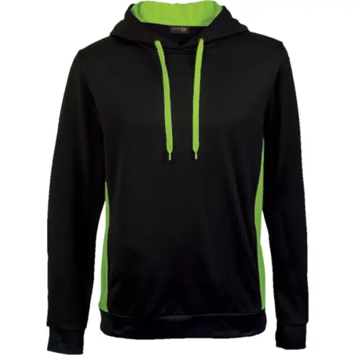 Track Hooded Sweater Black Lime